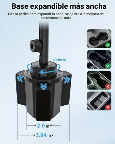 Vista 3 de Soporte para tableta para camioneta pickup [altura ajustable] Soporte de metal para tableta SUV de brazo largo resistente, soporte universal