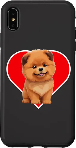 Vista 7 de iPhone 15 Cute Happy Chow Puppy Dog Cartoon Dog to Fall in Love Case