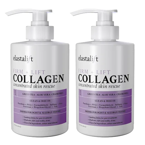 Vista 14 de Elastalift Suero de colágeno para la cara + crema corporal de colágeno y crema hidratante facial, paquete de 2 piezas para el cuidado de la piel