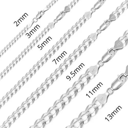 Vista 2 de Necklace for Men and Women 925 Sterling Silver Chain Plata