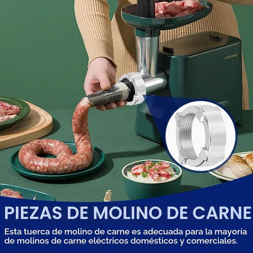 Vista 3 de Tuerca de repuesto para picadora de carne, amoladora de acero inoxidable, picadora de carne, picadora de nueces, accesorios de cocina