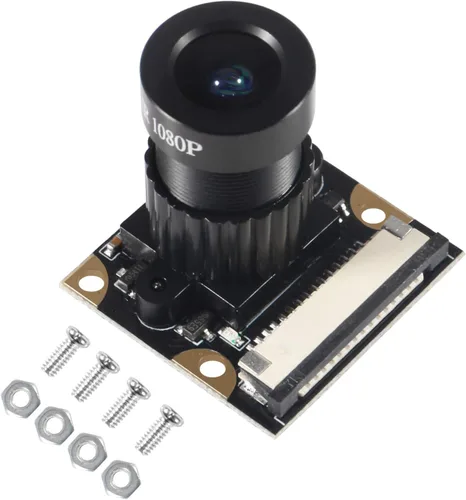 Vista 3 de para Raspberry Pi 4 Cámara de visión diurna y nocturna Módulo de enfoque ajustable 5MP OV5647 Sensor Webcam Video 1080p con 2 infrarrojos IR LED luz