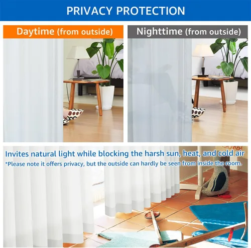 Vista 3 de カーテンくれない KURENAI Rioka - Cortinas con aislamiento térmico, bloqueo de calor y rayos UV, plisadas, filtran la luz, ligeras, para puertas corredizas