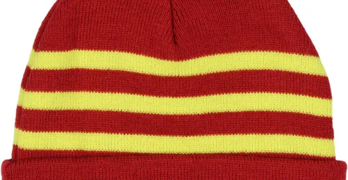 Vista 4 de DC Comics The Flash Chrome Weld Jacquard Logo Cuff Pom Beanie Hat, Rojo