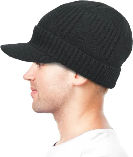 Vista 23 de Dahlia Gorro para hombre con visera - lana, sombrero de invierno con borde, forro polar