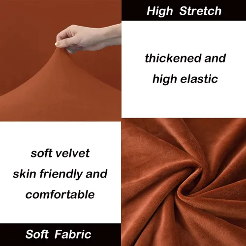 Vista 4 de OBCREAT 2 fundas para sofá, fundas de terciopelo elástico para sofá, funda suave para sillón con parte inferior elástica, protector de muebles