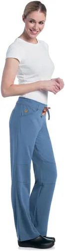 Vista 2 de Landau Pantalones médicos de 3 bolsillos para mujer, ajuste a medida, cintura elástica completa, 9318