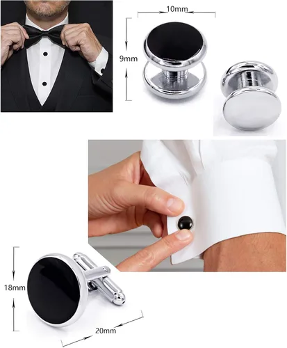 Vista 3 de Zealmer gemelos de acero inoxidable 316L para hombres, negocios, bodas, 1 par
