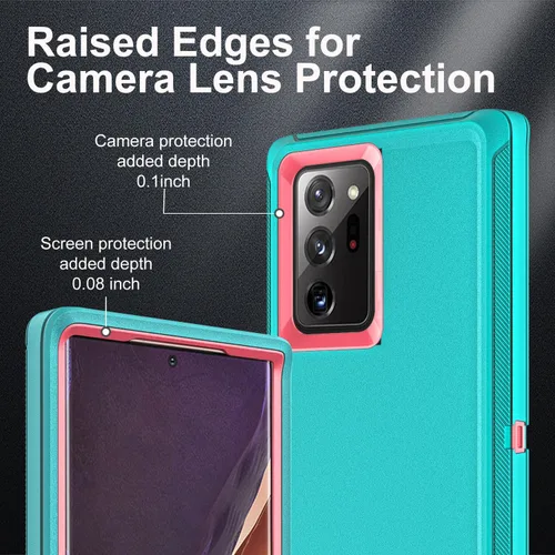 Vista 3 de YKHJKLEC Funda para Samsung Galaxy Note 20 Ultra, con 2 piezas [protector de pantalla de TPU flexible autorreparable y protector de lente de cámara]