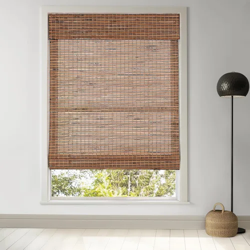 Vista 11 de LazBlinds Persianas romanas de bambú sin cordones, persianas de privacidad para ventanas interiores, oscurecimiento de la habitación, persianas