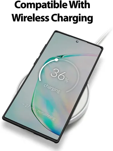 Vista 2 de GOOSPERY Funda de silicona líquida para Galaxy Note 10 Plus (2019) Silky-Soft Touch Full Body Protection Funda a prueba de golpes con forro