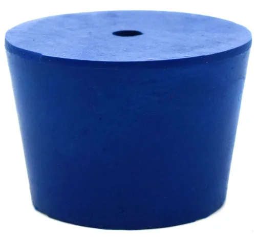 Vista 2 de EISCO Paquete de 10 tapones de neopreno, 1 agujero – ASTM – Tamaño: #0.276-1.181 in fondo, 1.457 in superior, 0.984 in longitud – Adecuado para su