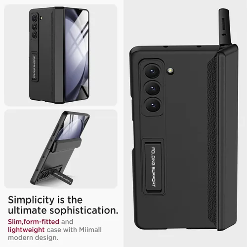 Vista 5 de Miimall Funda compatible con Samsung Galaxy Z Fold 5, [bisagra magnética de protección completa] [protector de pantalla integrado]