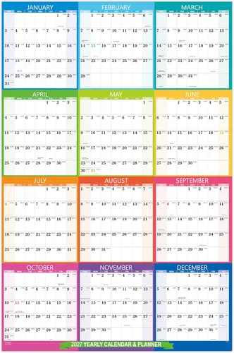 Vista 17 de 2026-2027 Yearly Wall Calendar - Calendar 2026-2027, July 2026 - June 2027