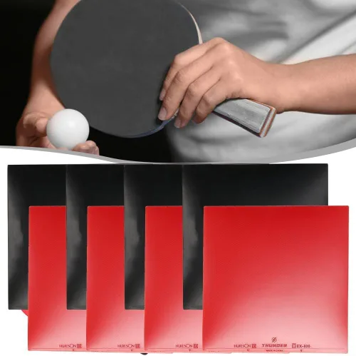 Vista 4 de 8 gomas de tenis de mesa, esponja de goma de ping pong roja/negra, gomas de repuesto para bate de tenis de mesa, accesorios de tenis de mesa