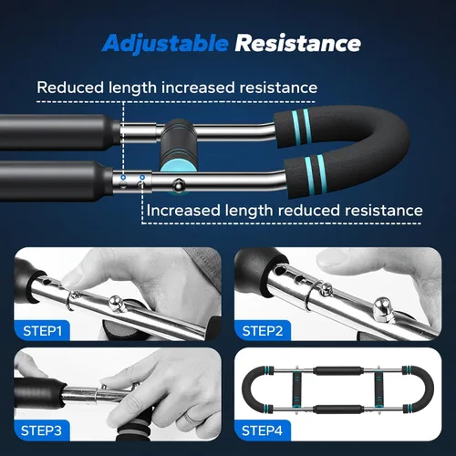 Vista 8 de MERACH Entrenador de brazo Twister, barra giratoria de potencia ajustable, equipo de entrenamiento de pecho para hombres, máquina de entrenamiento