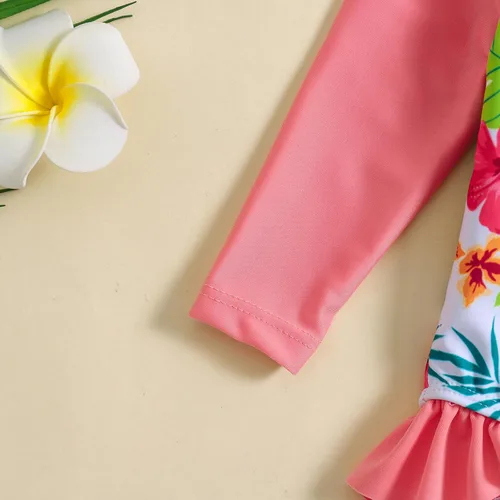 Vista 70 de Traje de baño de una pieza con cremallera de manga larga para bebé niña con gorro