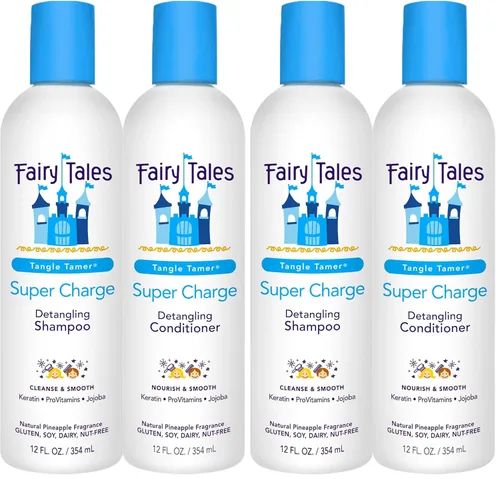 Vista 9 de Fairy Tales Tangle Tamer Champú y acondicionador desenredante para niños, ultra hidratante y protección antiencrespamiento, sin parabenos, sin