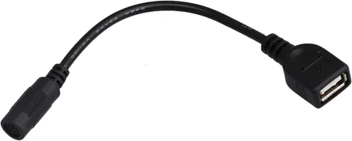 Vista 3 de USB hembra a CC 0.217 x 0.083 in hembra de fuente de alimentación de CC Cable adaptador de cable de extensión paquete de 2