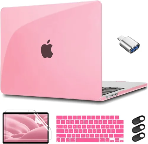 Vista 12 de CISSOOK Funda rosa bebé para MacBook Air de 15 pulgadas lanzamiento 2023 2024 2025, cubierta rígida de plástico rosa tiza con cubierta de teclado