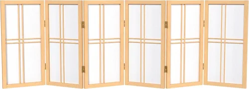 Vista 14 de Pantalla Shoji de doble cruz corta para escritorio de 2 pies - Negro - 3 paneles