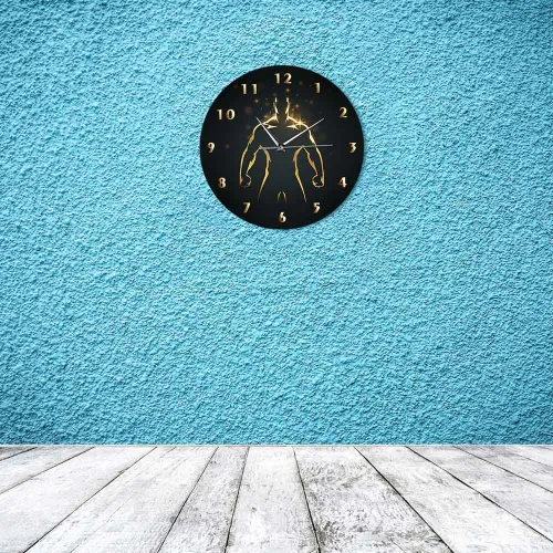 Vista 3 de The Geeky Days Reloj de tiempo de entrenamiento de fuerza, arte deportivo, gimnasio, sin tictac, reloj de pared para fitness, culturismo