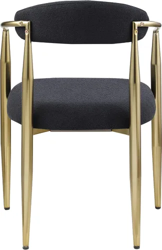 Vista 7 de Dining Chairs Set of 2, Modern Kitchen Dining Room Chairs with Round Backrest and Black Metal Legs, Table & Chair Sets for Home Decor,2pcs