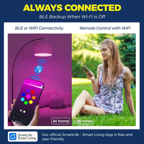 Vista 2 de Lightinginside Bombilla inteligente equivalente a 75 W, 1100 lúmenes, 12 W, RGBCW BR30 E26, funciona con Alexa/Google Home/Smart Life, bombillas LED