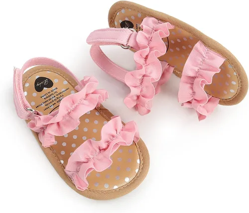 Vista 22 de Sandalias de verano para bebés, niñas y niños, unisex, antideslizantes, suela suave, transpirable, para primeros pasos, zapatos de playa al aire