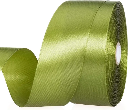 Vista 40 de YASEO - Cinta de satén sólido verde manzana de 1 pulgada para envolver regalos, 50 yardas Soft, Satiny, Colorfast, Polyester Fabric, Ease of Use