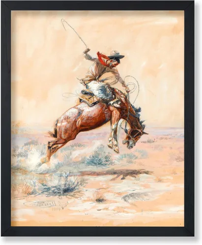 Vista 19 de Poster Master Póster vintage de The Lookout, estampado retro de vaquero, arte occidental, arte del salvaje oeste, arte de equitación, regalo
