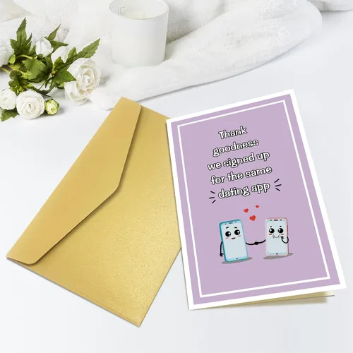 Vista 6 de Obbyidk Tarjeta divertida de citas por Internet, Tarjeta de aplicación de citas en línea para novio novia, Tarjeta linda del día de San Valentín