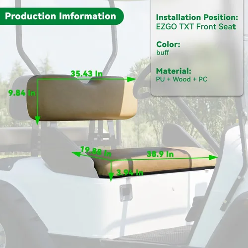 Vista 2 de Cojines de asiento delantero de repuesto para carrito de golf EZGO TXT 1994-2013 estilo de fábrica, 2 juegos que contienen respaldo y asiento