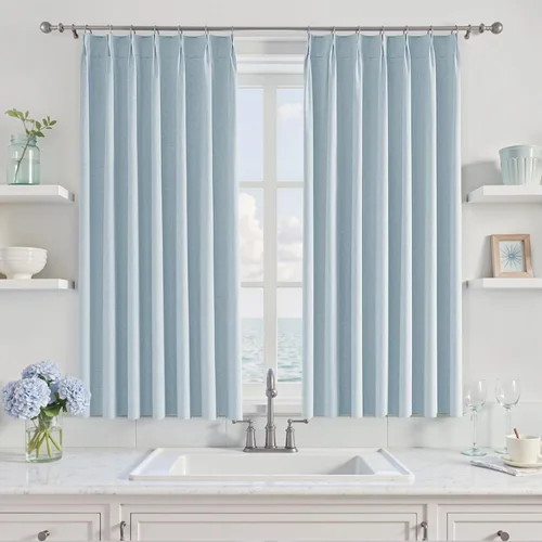 Vista 27 de UHITECH Cortinas plisadas pequeñas de 35 pulgadas de largo, cortinas opacas cortas para ventanas de sótano, aislamiento térmico, cortinas opacas