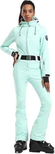 Vista 105 de GSOU SNOW Traje de esquí para mujer, traje de nieve delgado de una pieza, chaqueta de nieve, impermeable, resistente al viento, deportes al aire