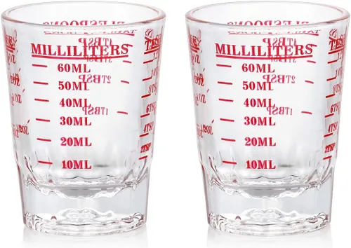 Vista 9 de DS. DISTINCTIVE STYLE Taza medidora de 2 piezas de vaso de chupito con 4 tipos de escala de medición para pequeñas cantidades líquidas