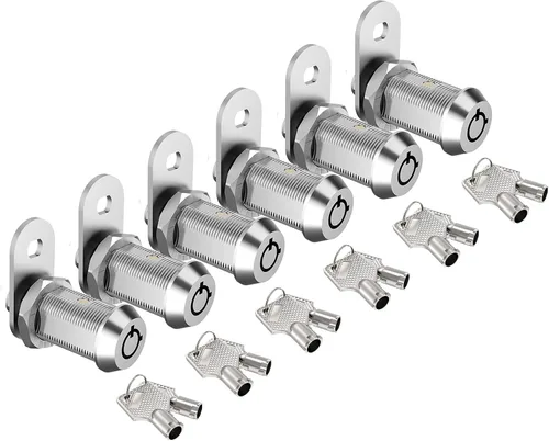 Vista 15 de Paquete de 1 cerradura de gabinete con llaves, cerraduras tubulares de leva de 5/8 pulgadas con llave similar, cerradura de RV para armarios