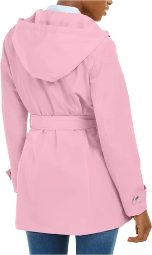 Vista 2 de Nautica Chubasquero con capucha para mujer con cinturón