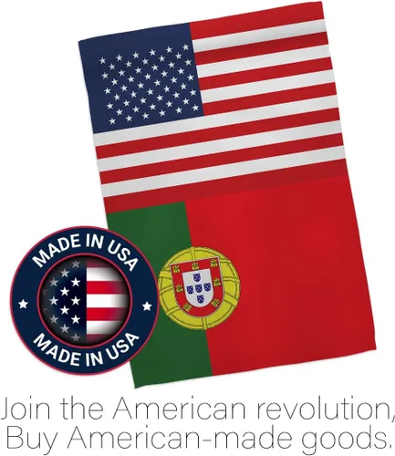 Vista 5 de Cartel de bandera de la amistad de Portugal, Estados Unidos, arte de pared, postes de bandera para exteriores de casa, decoración al aire libre