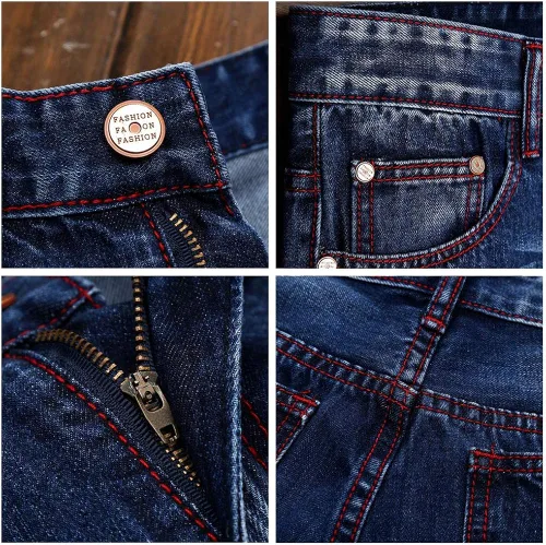 Vista 5 de WEEN CHARM - Jeans para hombre estilo recto ajustado y desgastados