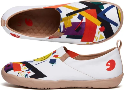 Vista 5 de UIN Zapatos planos de lona para hombre, ligeros, para caminar, casuales, cómodos, pintados con arte