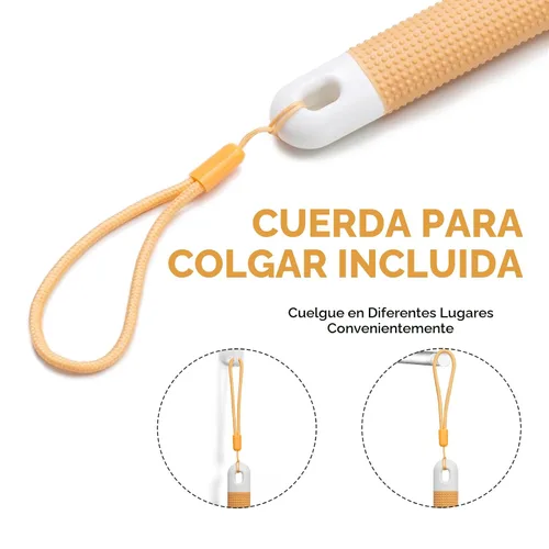 Vista 6 de Backski Limpiador corporal antideslizante para ducha, cepillo de ducha de mango largo con cerdas rígidas y suaves, limpiador de espalda exfoliante