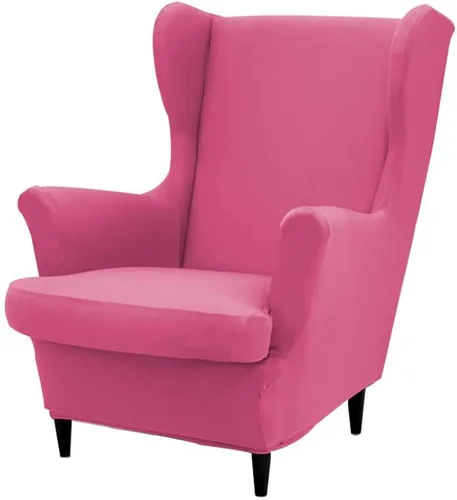 Vista 23 de Fundas para silla Wingback, 2 piezas, fundas elásticas para sillón de ala de color sólido con parte inferior elástica, protector de muebles