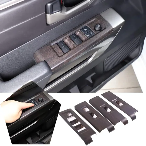 Vista 9 de Cubierta protectora para panel de botón de elevación de ventana de puerta de automóvil compatible con Toyot@Tundra/Sequoia 2022-2024, cubierta