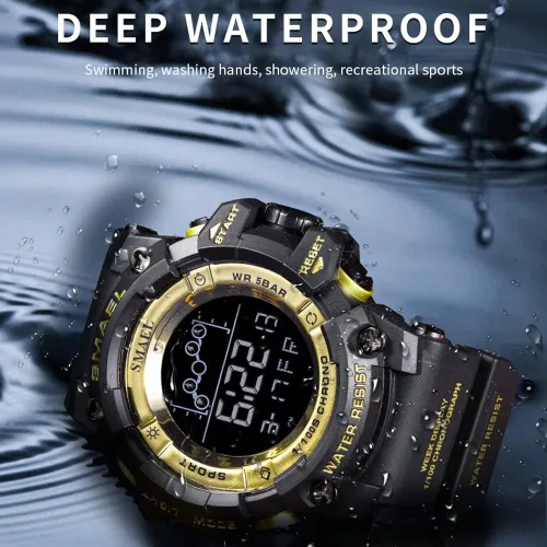 Vista 4 de findtime Reloj digital para hombre, reloj militar deportivo, resistente al agua, táctico, para exteriores, reloj de WistWatch, LED luminoso, alarma