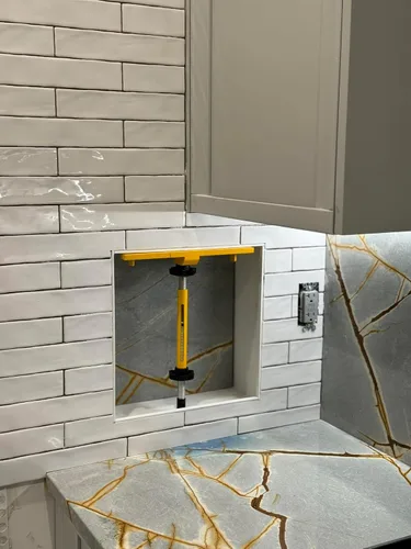 Vista 3 de Soporte patentado de nicho de azulejos PLANUM - Kit de herramientas de azulejos de nicho de ducha para remodelación y construcción del hogar