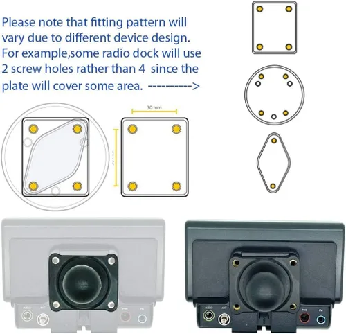 Vista 4 de LycoGear Soporte para vasos de bebidas ELD de metal resistente compatible con radio satélite Ham CB Pro y todos los dispositivos de montaje