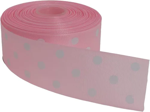Vista 39 de Cinta de grogrén de lunares de 25 yardas cada rollo 100% poliéster (1 pulgada, beige)