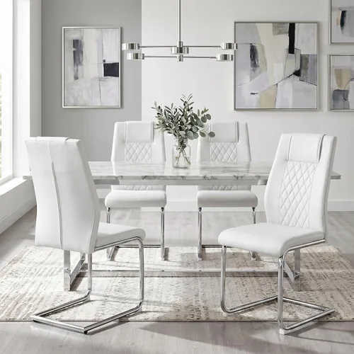 Vista 35 de gopop Juego de 4 sillas de comedor, modernas sillas de cocina y comedor con patas de metal galvanizado, sillas laterales tapizadas para comedor