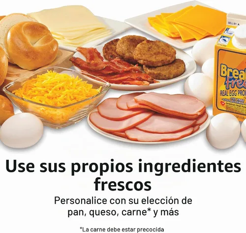 Vista 3 de Hamilton Beach Sandwichera de desayuno con anillo para cocinar huevos, ingredientes personalizados, perfecta para magdalenas inglesas, croissants